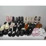+VAT large bundle of sandals and sliders of various sizes, includes, Nike, Adidas + Abercrombie