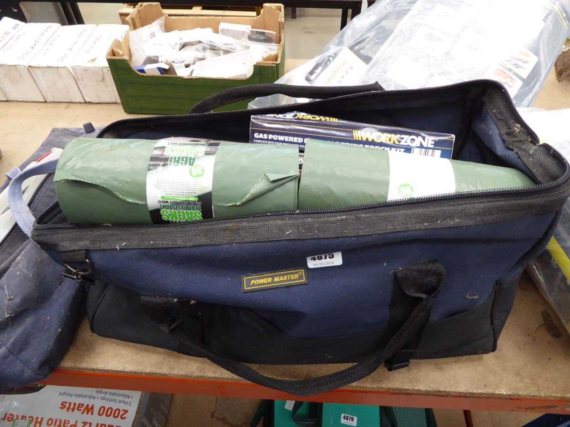 2 toolbags containing large quantity of assorted small tools inc. soldering kits, drill bit sets,
