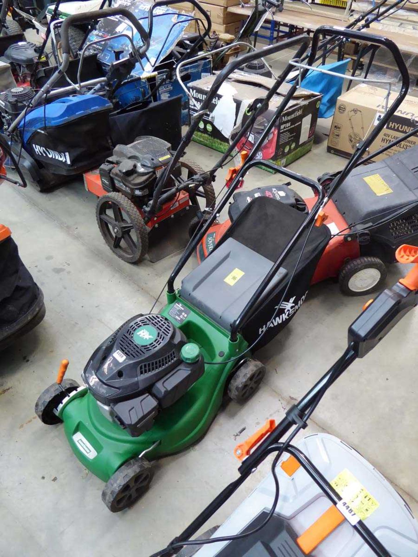 Hawksmoor petrol powered rotary mower with grass box