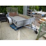 Large double axle galvanised trailer with ramp