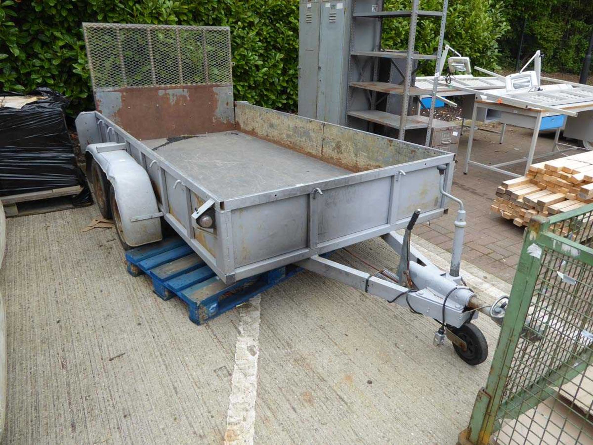 Large double axle galvanised trailer with ramp