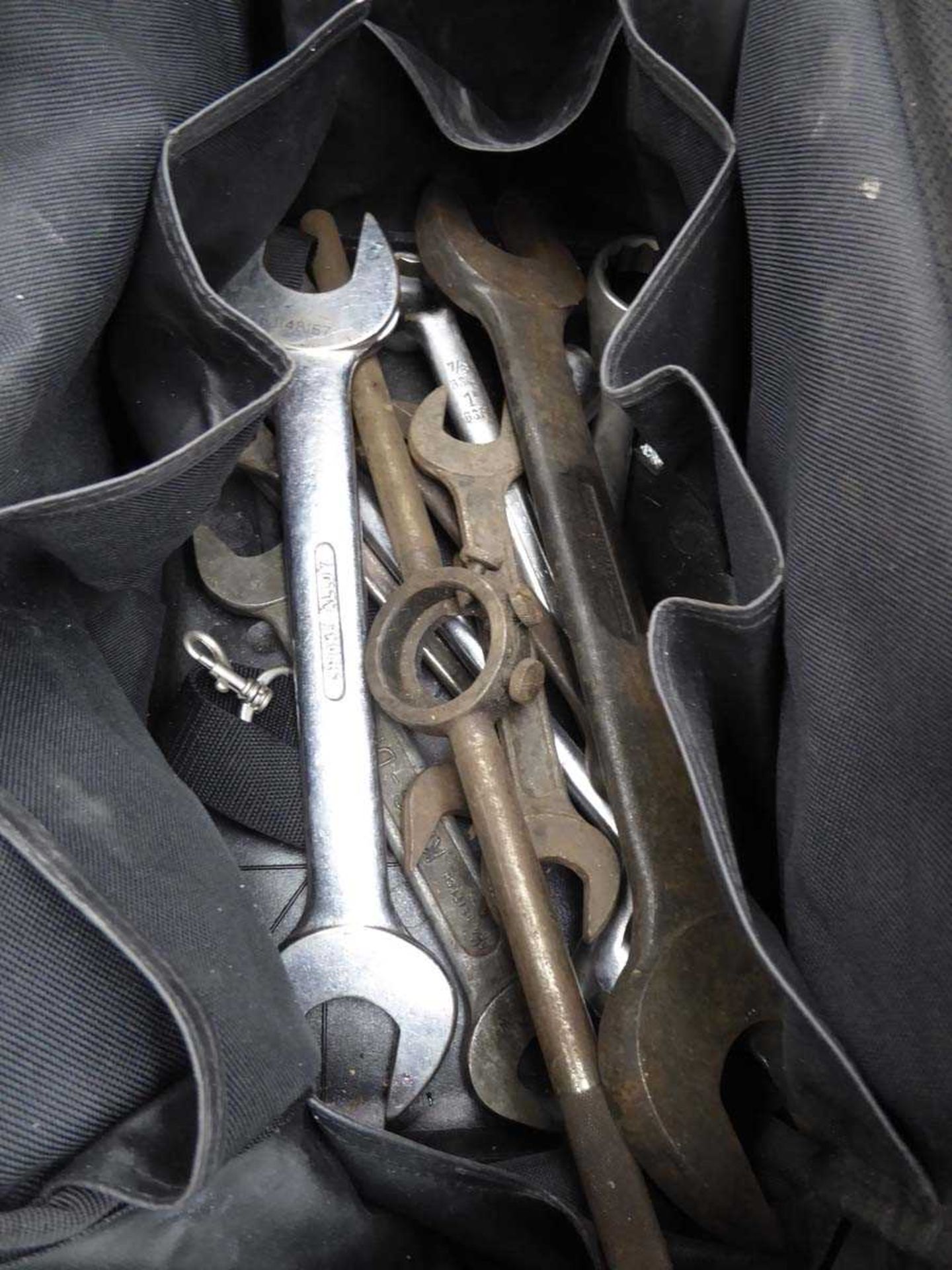 Black tool bag containing small quantity of spanners - Image 2 of 3