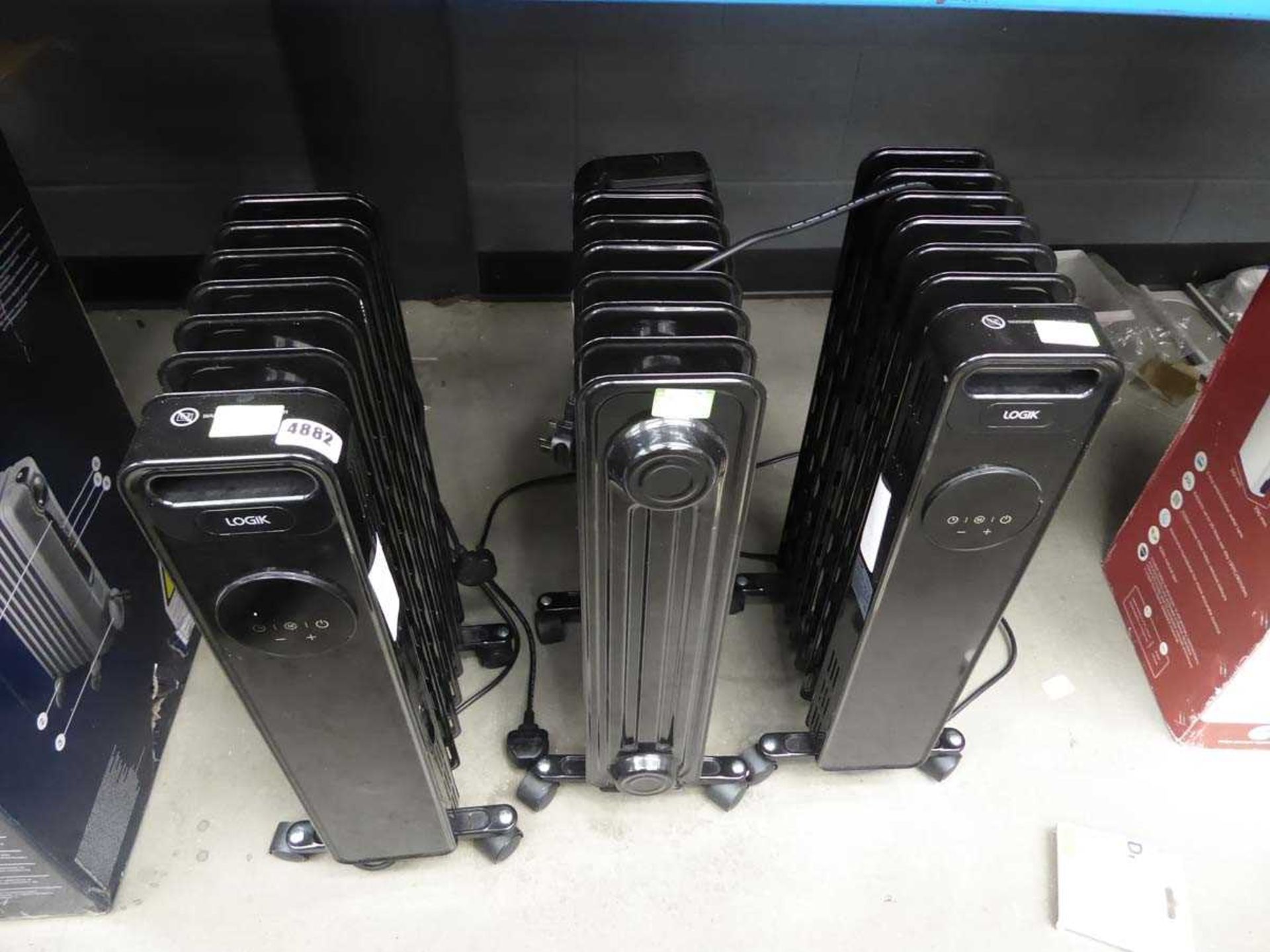 3 black oil filled radiators