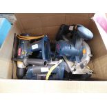 Box of Ryobi power tools