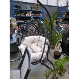 Rattan style hanging egg chair