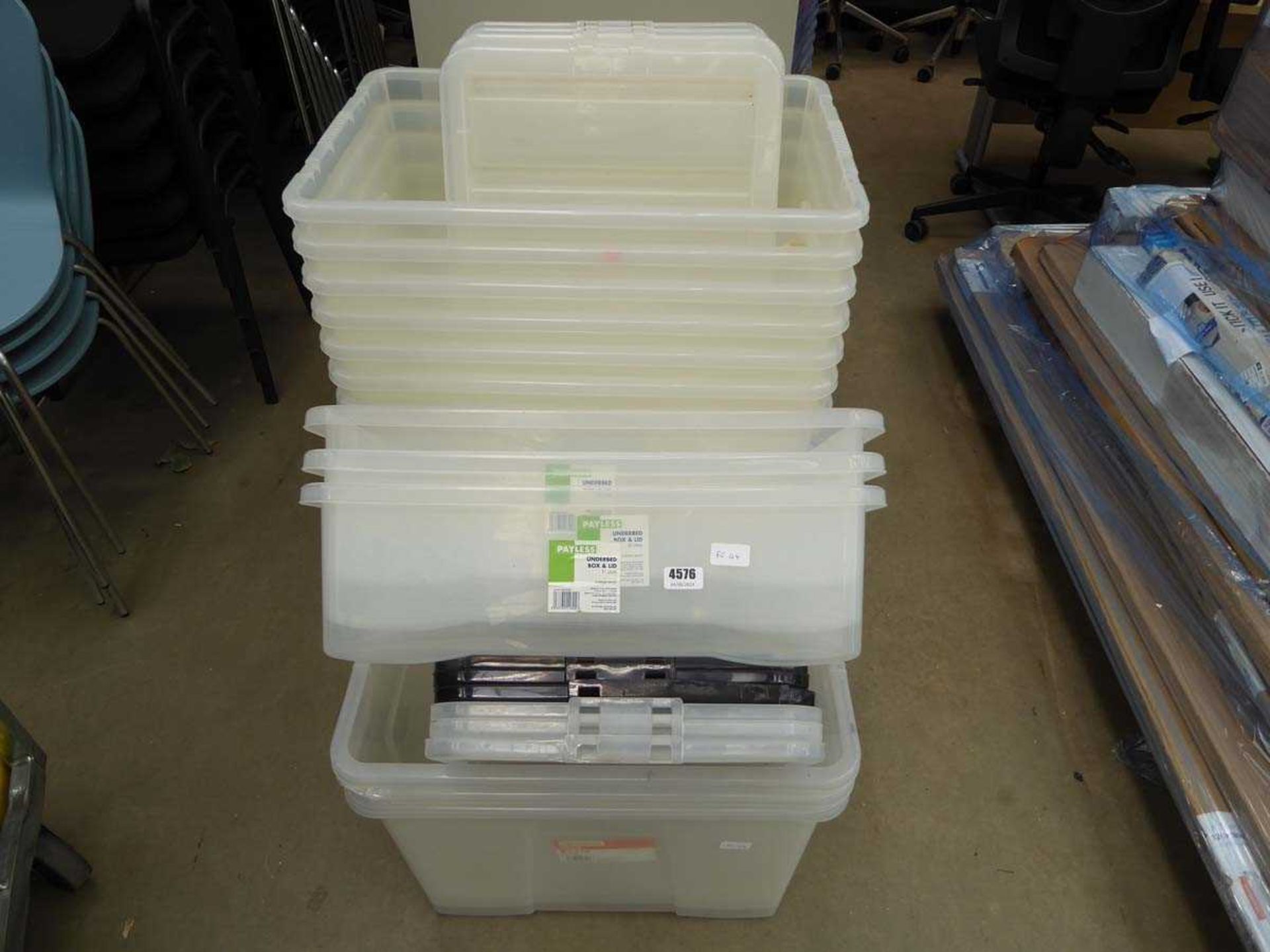 Small quantity of assorted storage boxes