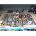 +VAT 5 assorted trays of tools including machine tools, cutters, spanners, files, fixings, blades,