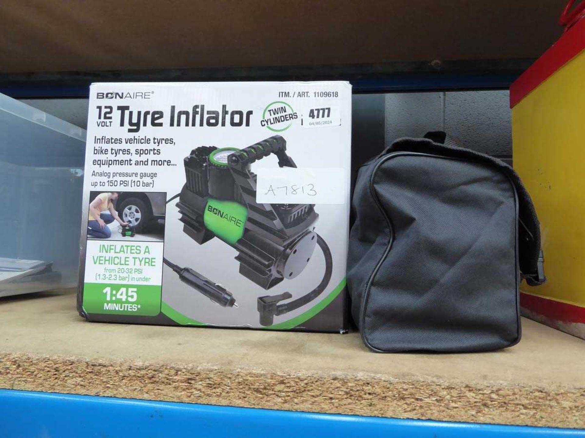 Boxed tyre inflator and an unboxed tyre inflator