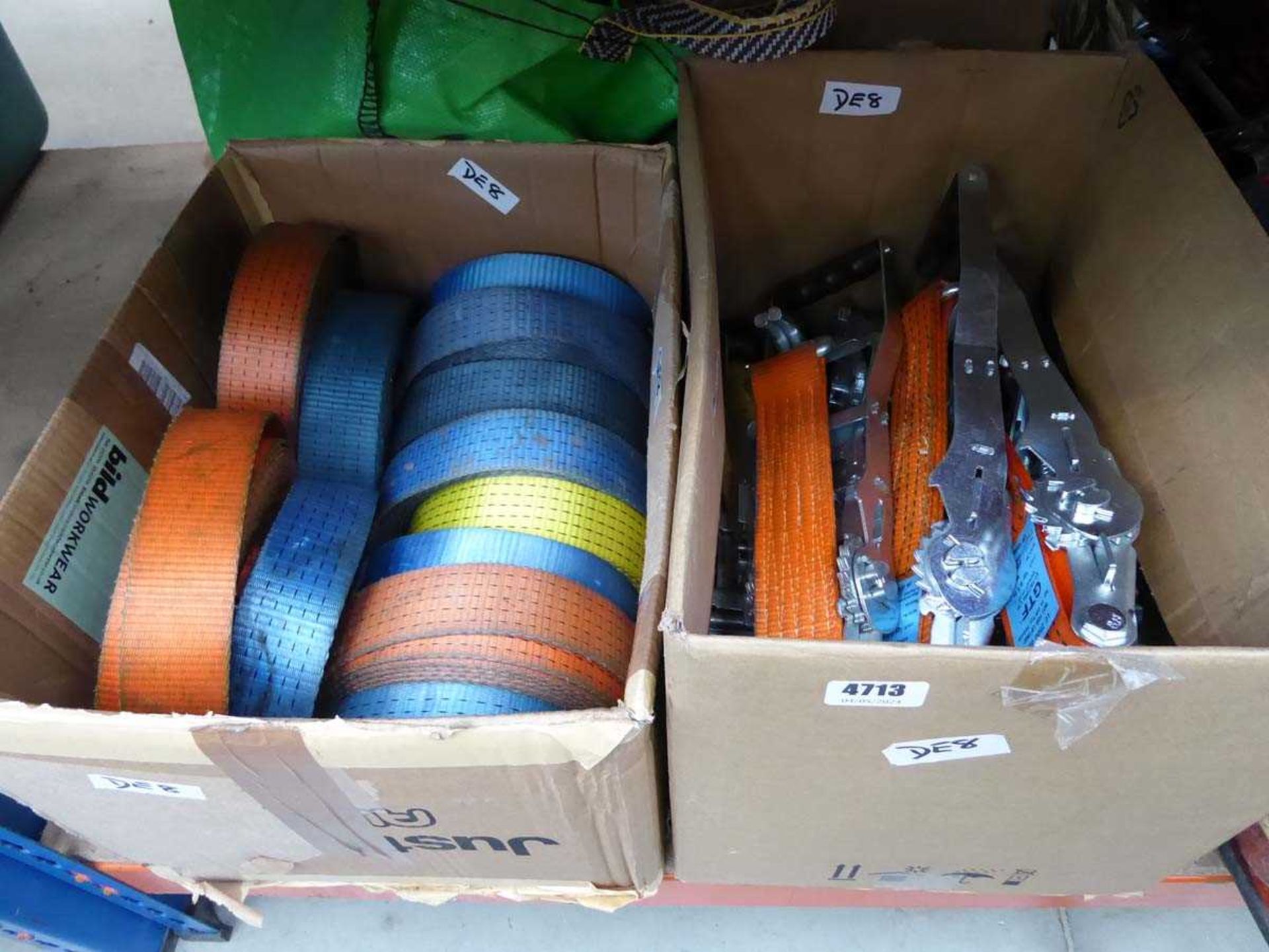 2 x boxes of used lorry straps