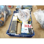 Small box containing pump, cable, draft excluder etc.