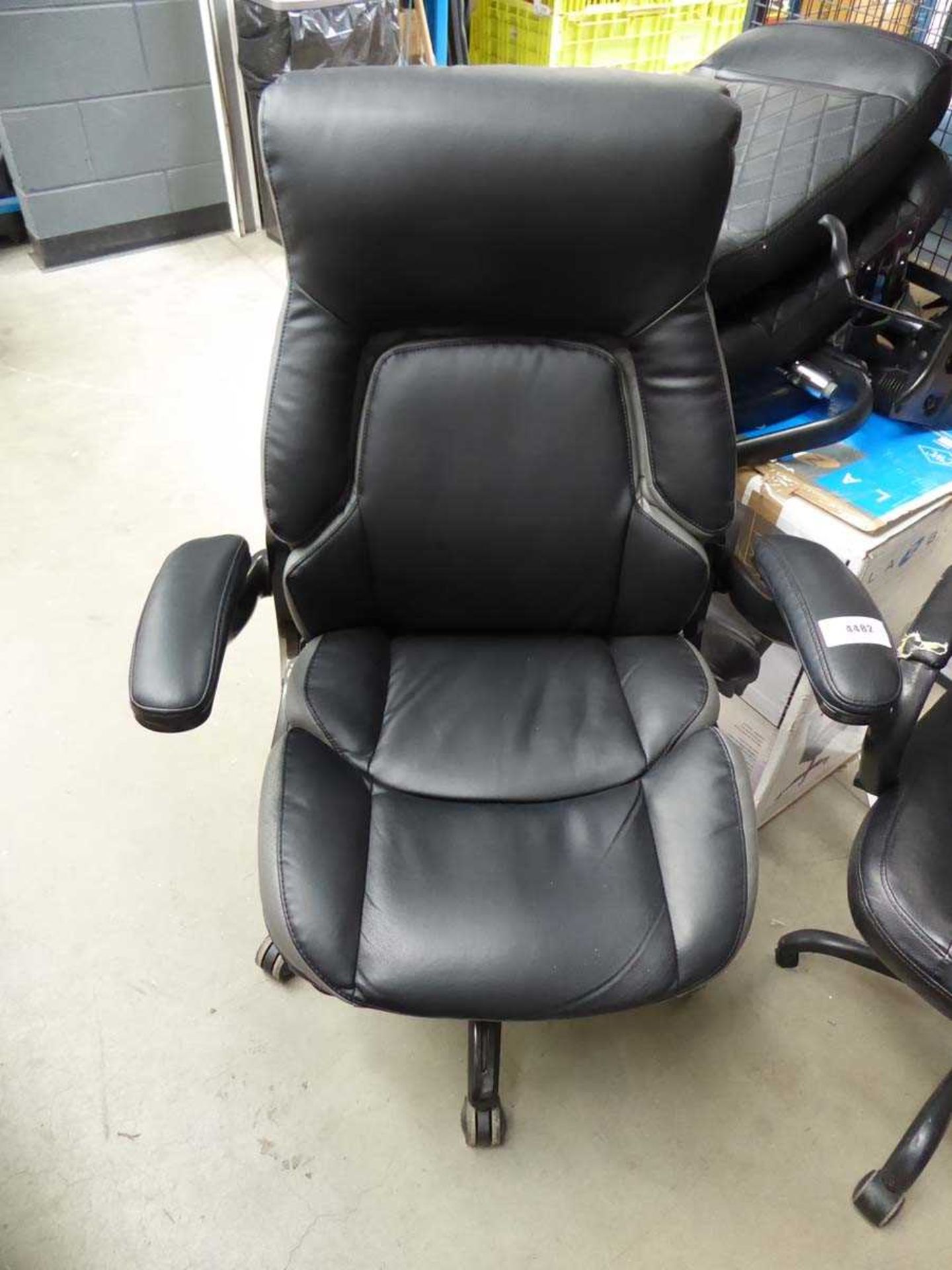 +VAT Black and grey highback executive style swivel armchair