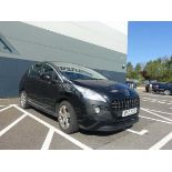 (OFZ 2331) 2013 Peugeot 3008 Active HDI 5-door hatchback in black, 6-speed manual, 1560cc diesel,