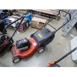 Sovereign red petrol powered rotary mower with grass box