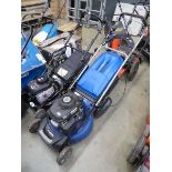 Hyundai petrol powered rotary mower with grass box