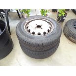 +VAT Two assorted wheels and tyres