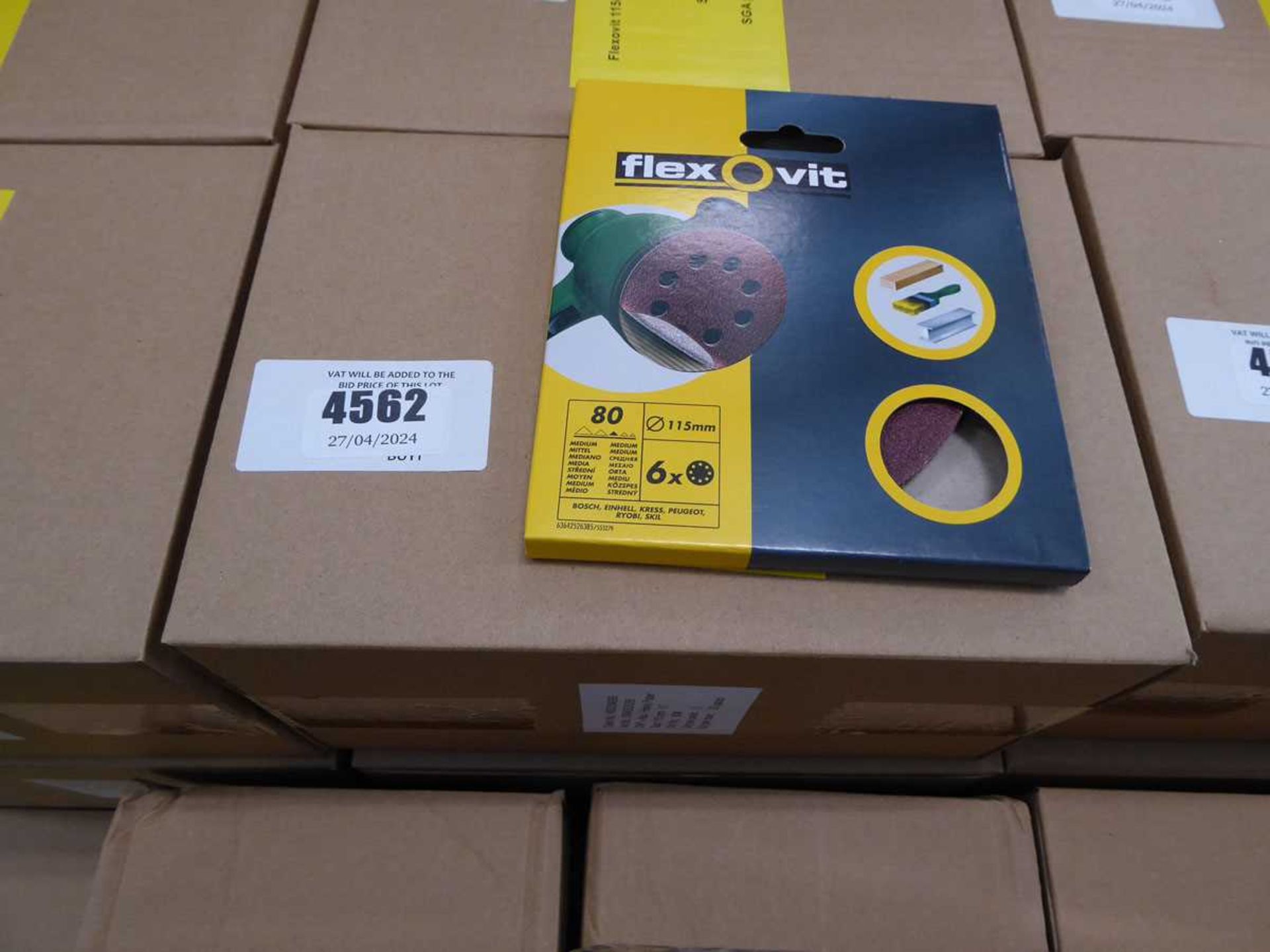 4 x boxes of Flexovit 115mm 80 grit sanding disks - Image 2 of 2