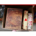 Box containing quantity of playing card and world map storage boxes