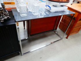 Glazed and metal console table