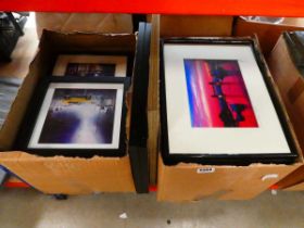 Two boxes containing contemporary urban prints