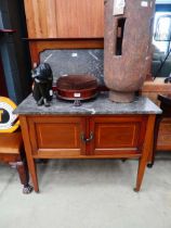 Edwardian marble topped wash stand with splashback