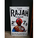 Painted metal Rajah cigar advertising sign