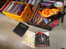 Two boxes containing vinyl records