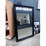 +VAT (2) Rectangular bevelled mirror in black painted frame