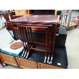 Reproduction mahogany nest of 3 tables