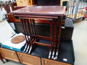 Reproduction mahogany nest of 3 tables