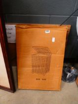 Boxed wooden laundry bin