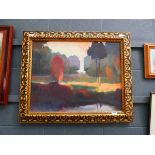 Picture of woodland in gilt frame