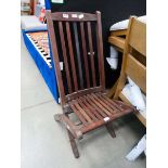 Folding garden chair, constructed from reclaimed battle ship timber