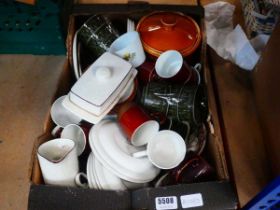 Box containing a quantity of Poole Pottery