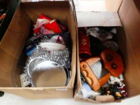 2 x boxes containing household goods to include ornaments, Doulton and other crockery plus glassware