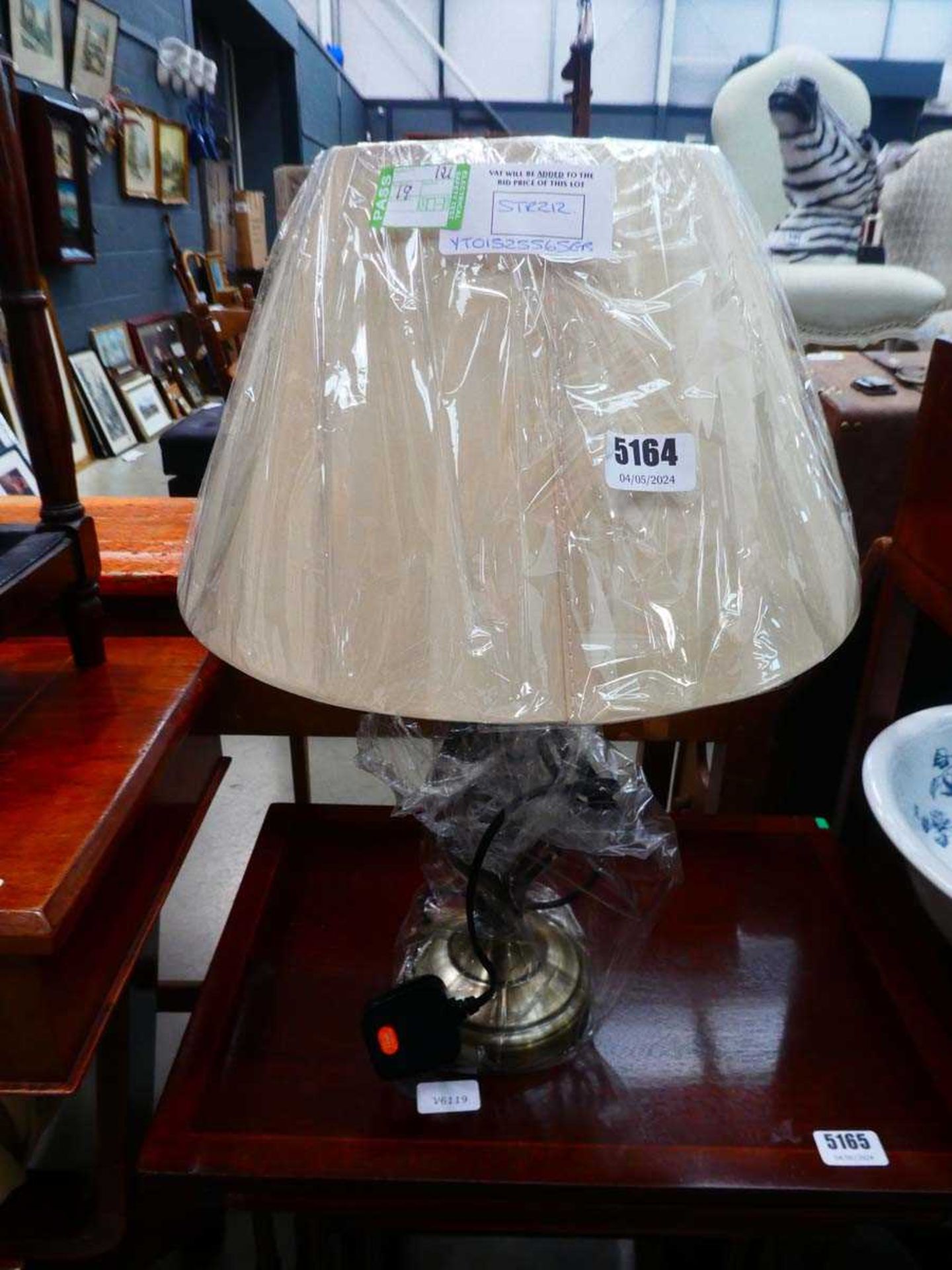 +VAT Brushed metal table lamp with shade
