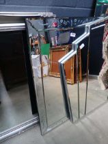 Etched glass rectangular mirror