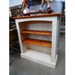 (2) Painted pine open bookcase