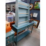 Modern console table with shelf under plus a painted rack