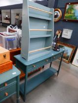 Modern console table with shelf under plus a painted rack