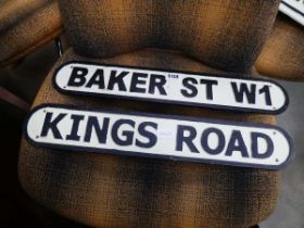 2 x painted metal street signs