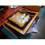(4) Quantity of gilt, oak and other picture frames and a print