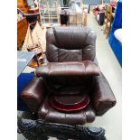Stressless style swivel armchair and matching footstool