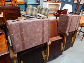 Pair of leather effect travelling cases