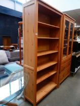 Pine open bookcase