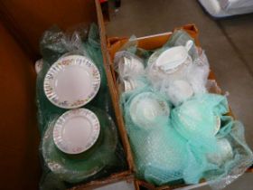 Two boxes containing quantity of Royal Worcester floral patterned crockery