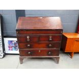 Georgian oak bureau with drawers under