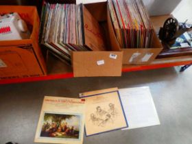 Two boxes containing classical vinyl records
