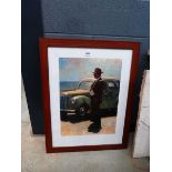 Jack Vettriano style print - man and vintage car
