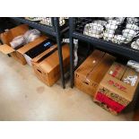 2 underbays with 6 boxes containing household crockery, Johnson Brothers, plus Sylvac bowls and