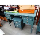 Modern painted desk plus a two drawer bedside cabinet
